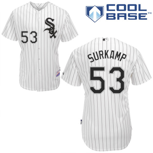 Eric Surkamp #53 MLB Jersey-Chicago White Sox Men's Authentic Home White Cool Base Baseball Jersey
